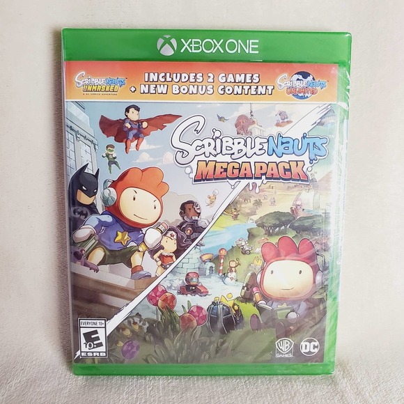 NIP-Scribblenauts Mega Pack 2 Games + Bonus Content Xbox One 2018 WB & DC - Picture 1 of 6